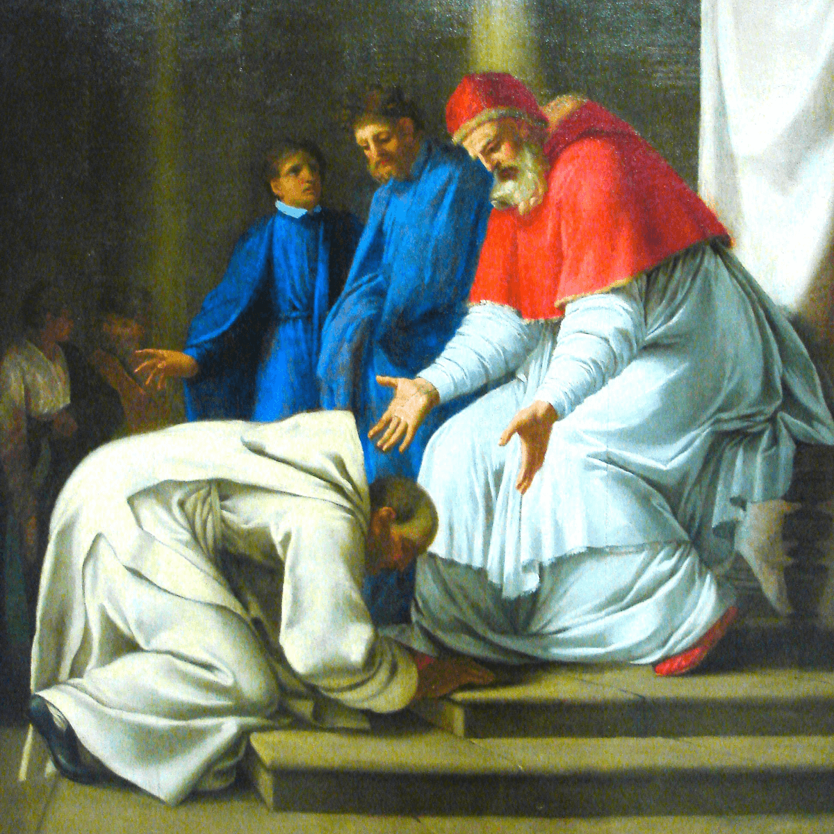 Ci-dessus, saint Bruno rendant visite au pape Urbain II, à l'appel de ce dernier