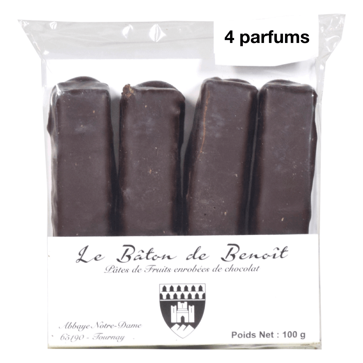 Pâtes de fruits enrobées de chocolat (4 parfums) - Abbaye de Tournay