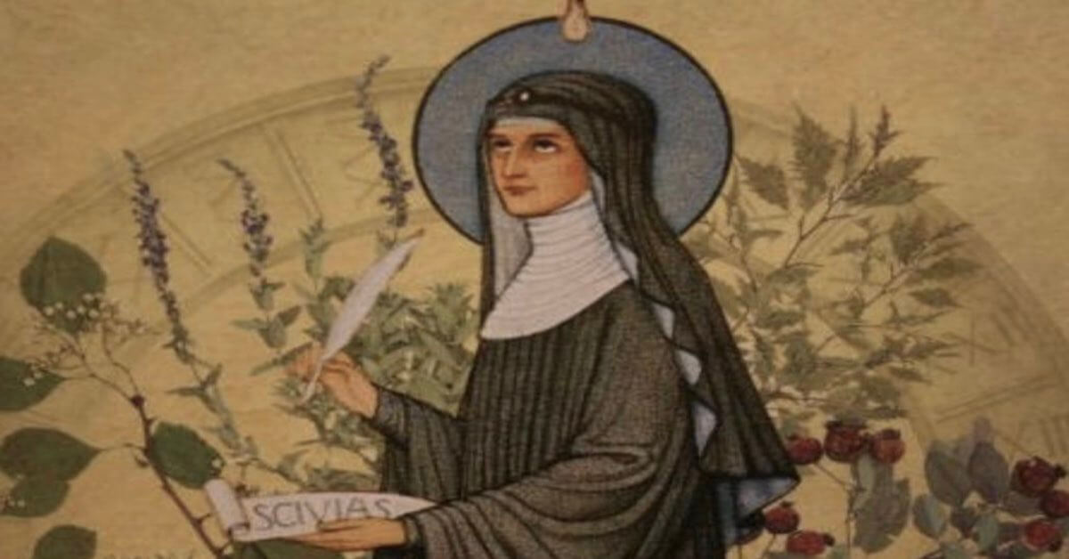 Sainte Hildegarde de Bingen, connue pour l’excellence de son savoir en matière de plantes - guide d'utilisation - Divine Box.001