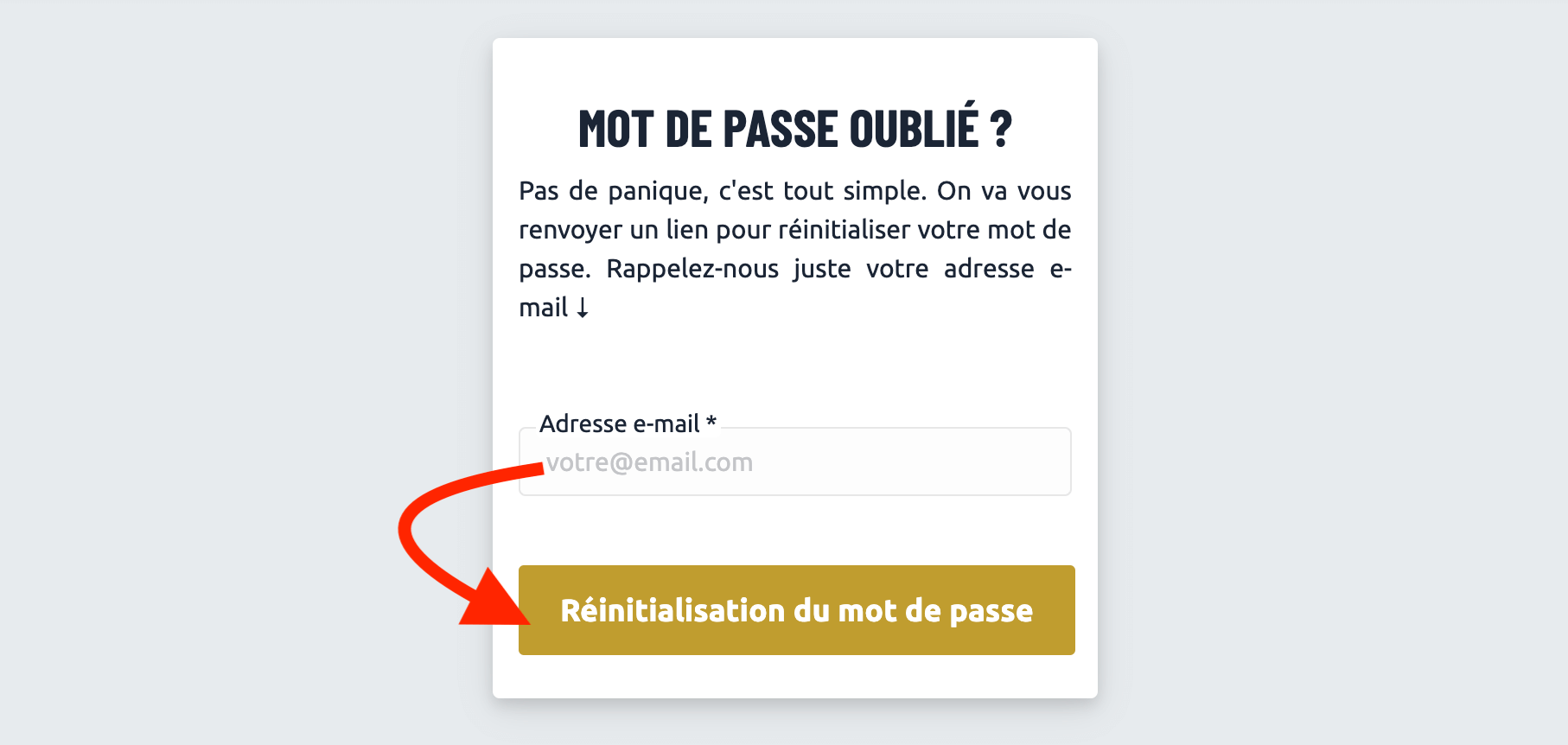 Mot de passe oublié