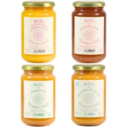 Lot Miels “Découverte” (bis) (4x500g) - Chanoinesses d’Azille - Divinebox